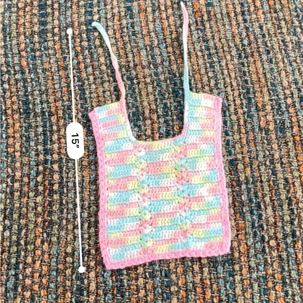 Two Vintage pastel baby bibs 🖤